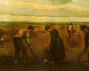 文森特 威廉 梵高 : 农民在种植马铃薯